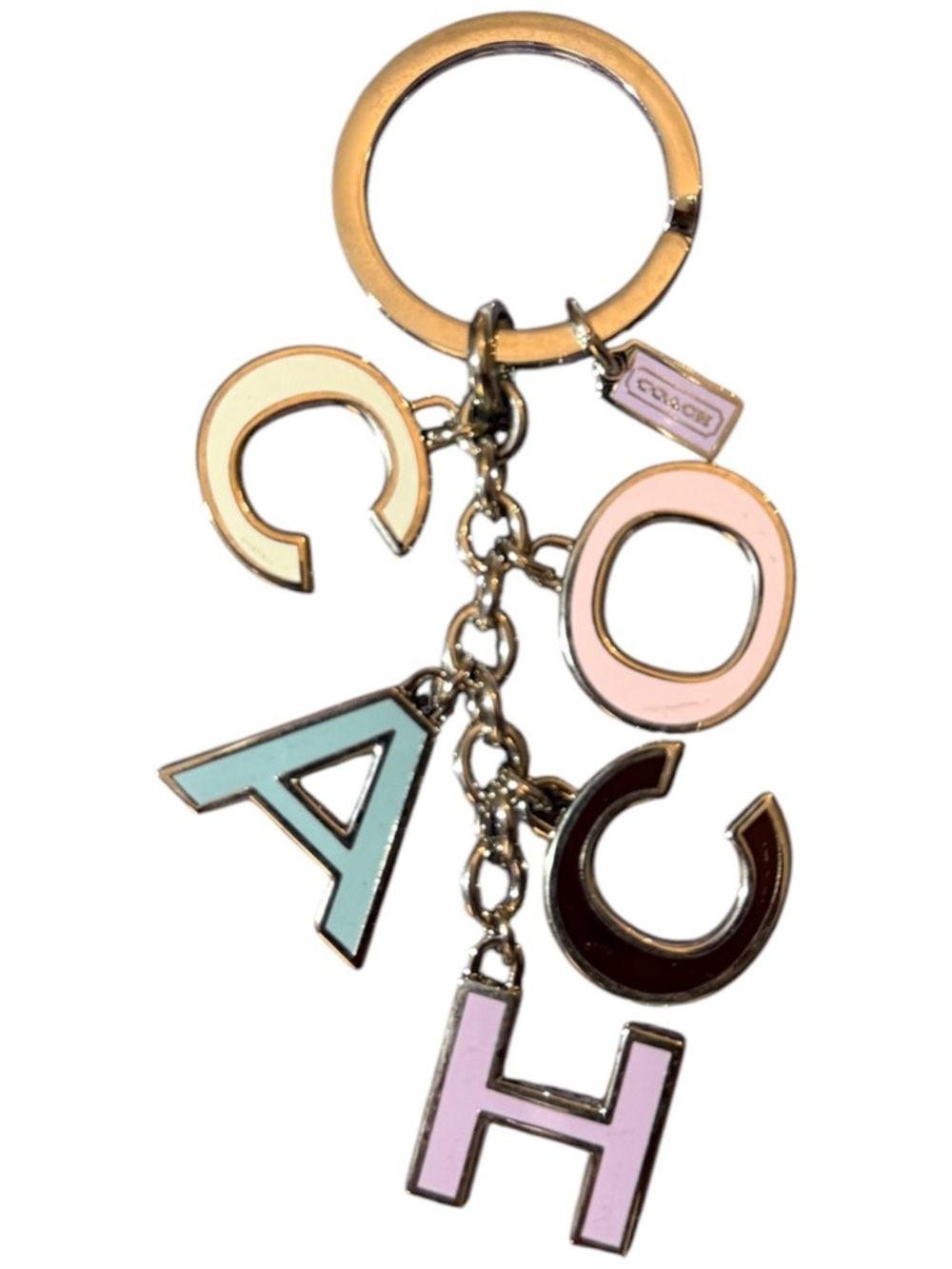 Vintage Coach Pastel Multi Charm Keychain 💐